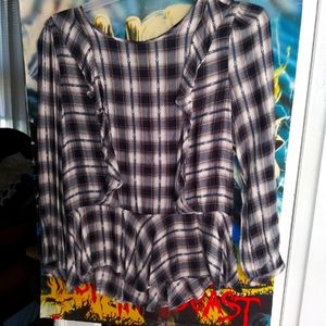 Womens Vince Camuto Plaid Blouse